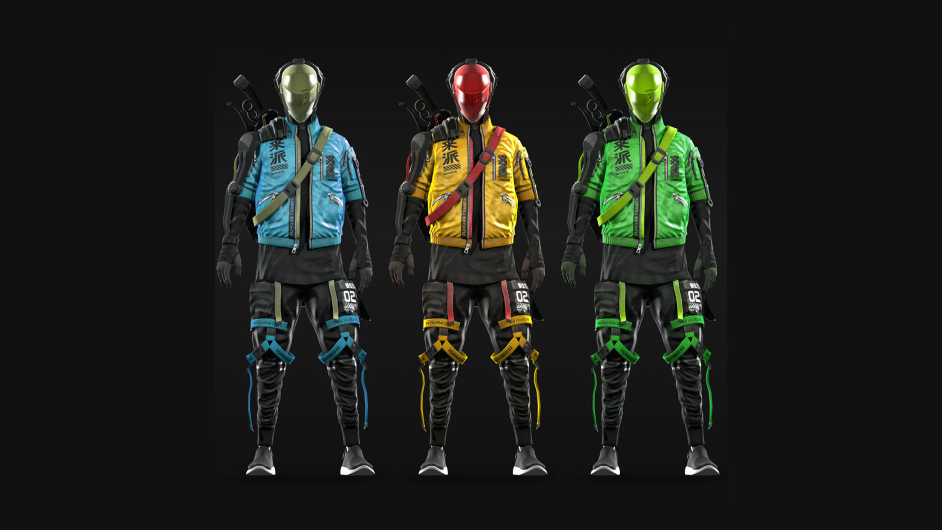 Cyberpunk Mercenary Character Low-poly 3D model_11