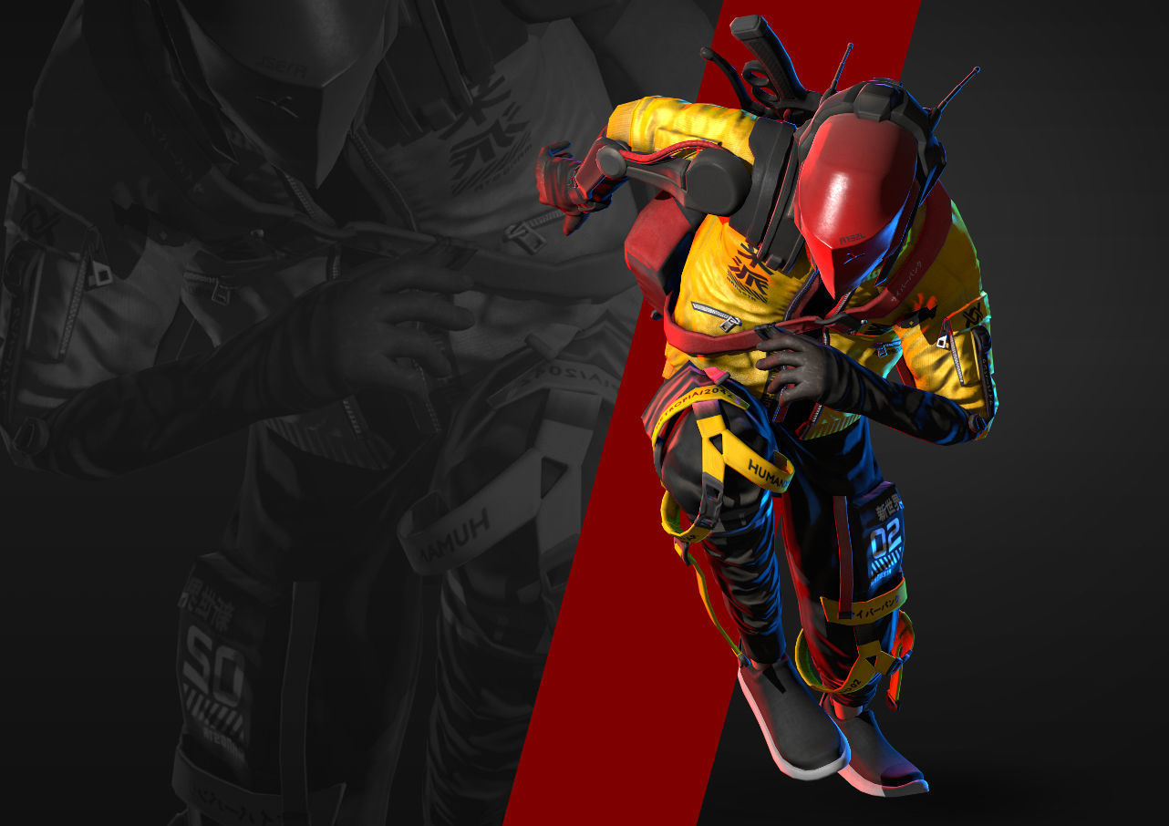 Cyberpunk Mercenary Character Low-poly 3D model_7