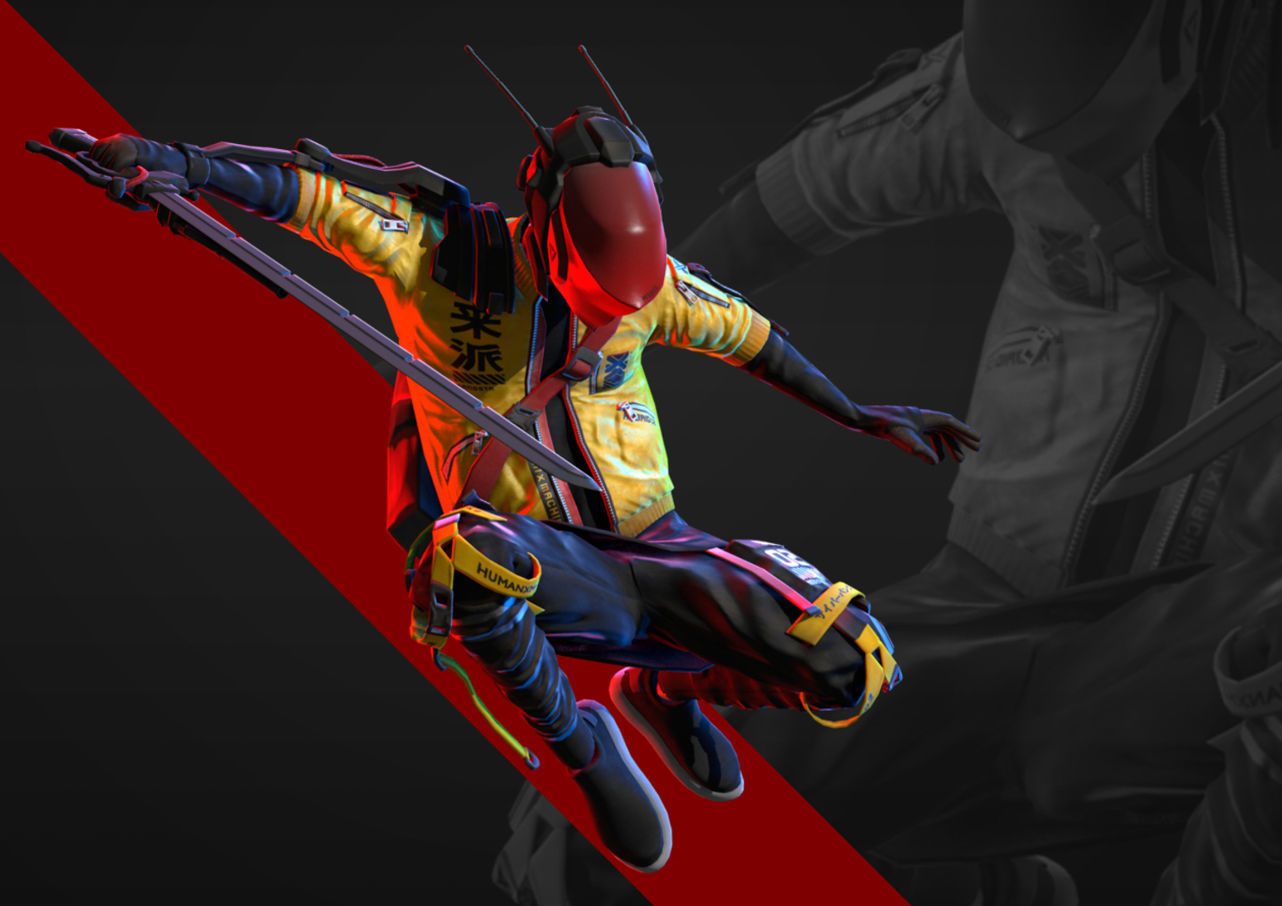 Cyberpunk Mercenary Character Low-poly 3D model_5