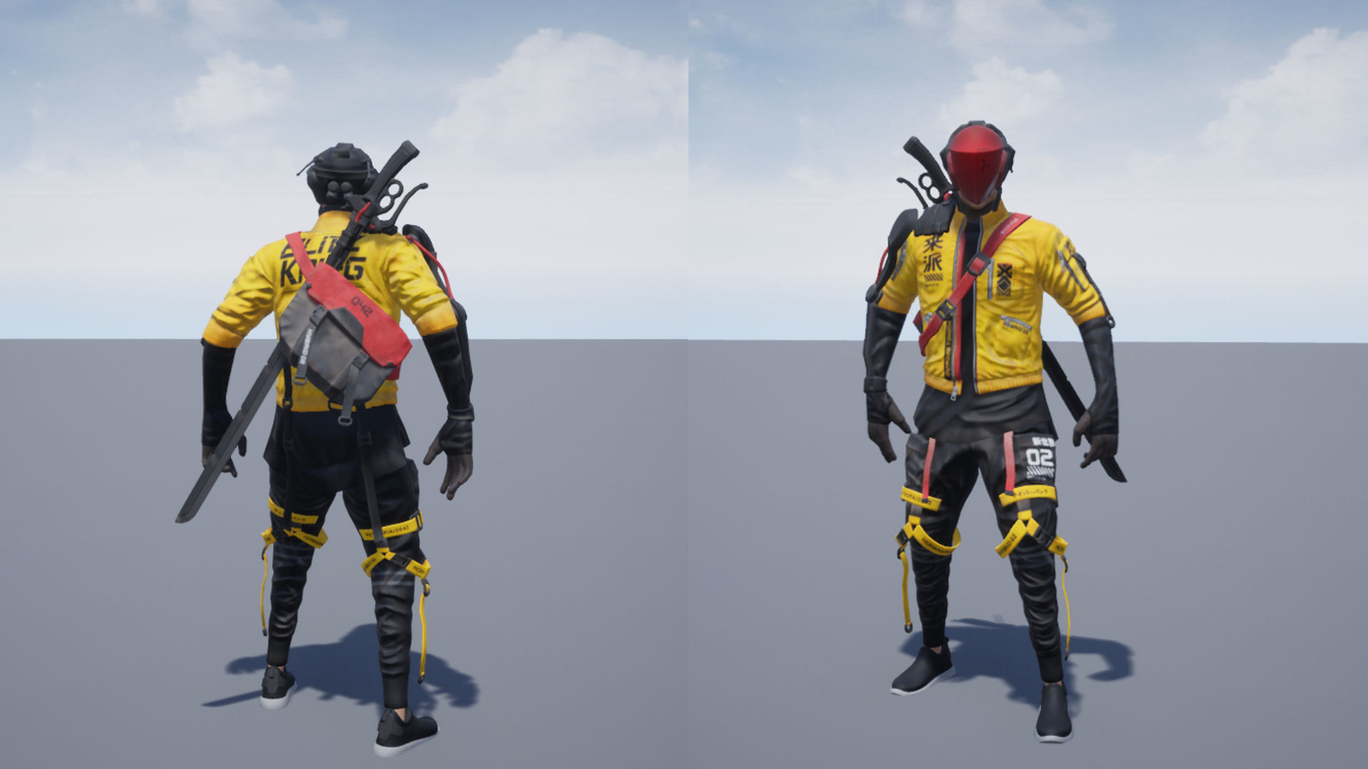 Cyberpunk Mercenary Character Low-poly 3D model_10