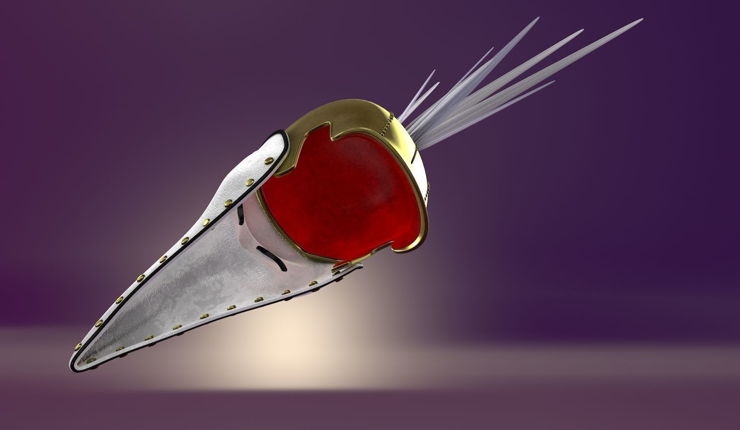 Venetian Beak Mask 3D model_9