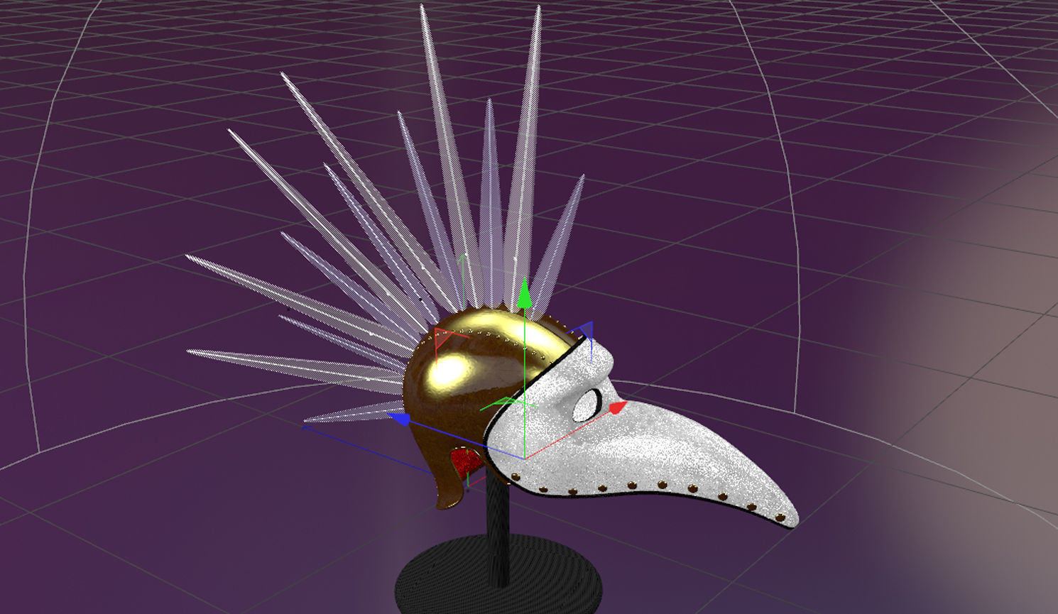 Venetian Beak Mask 3D model_4