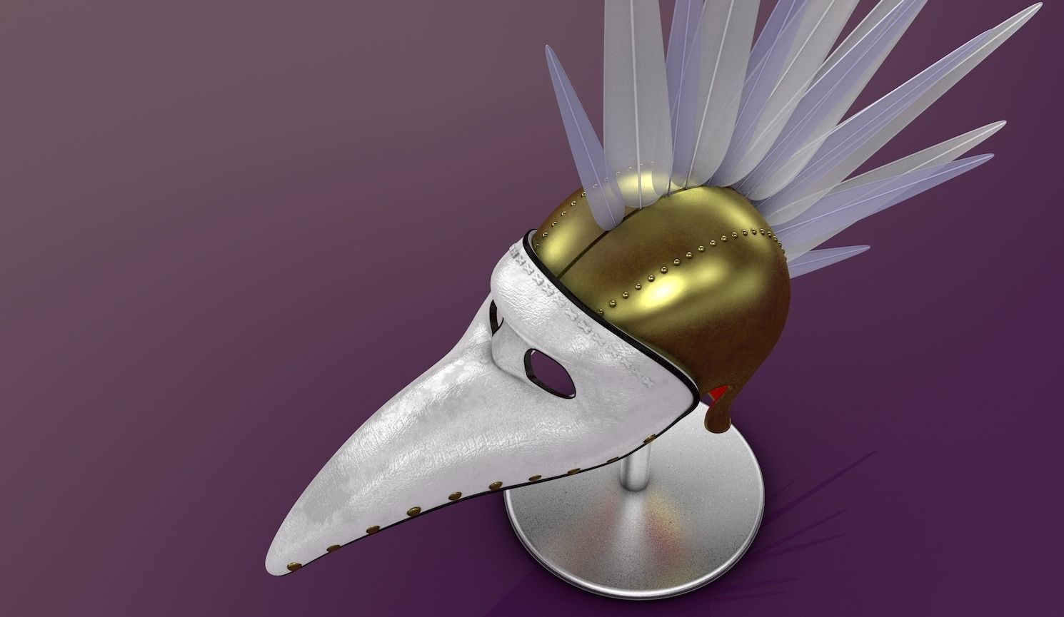 Venetian Beak Mask 3D model_1