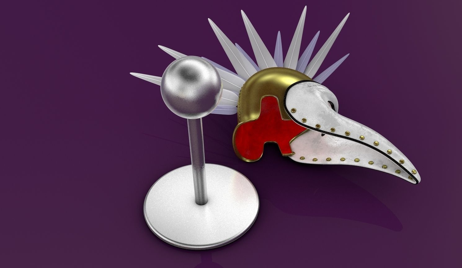 Venetian Beak Mask 3D model_5