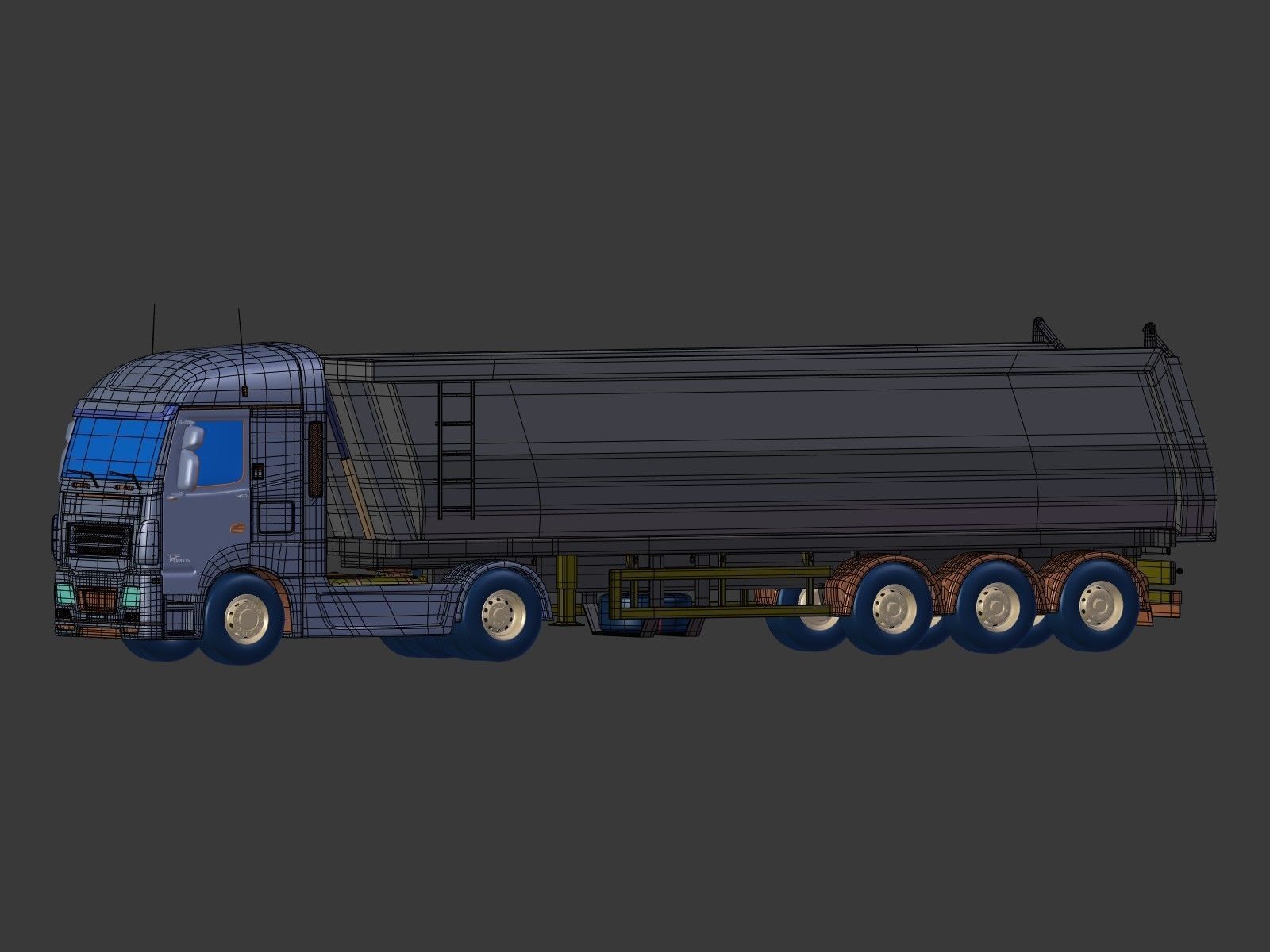 Generic Tipping Trailer - Transfer Dump - Heavy Truck 3D model_12