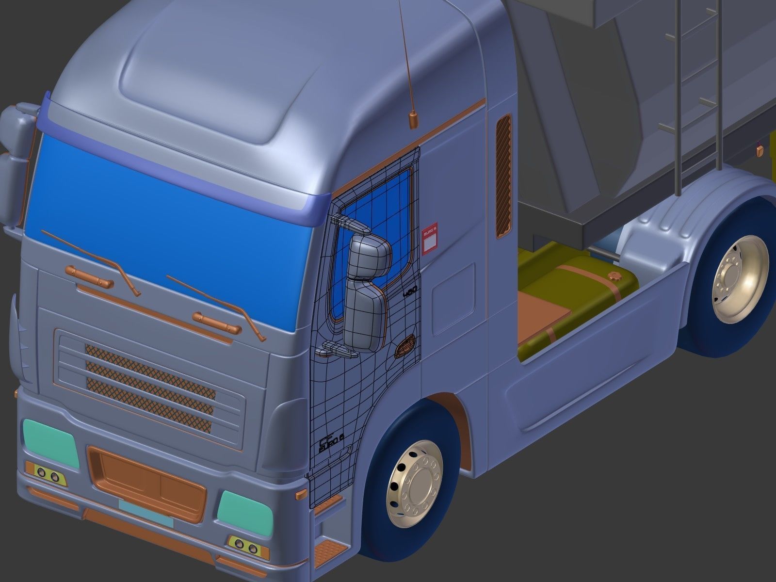 Generic Tipping Trailer - Transfer Dump - Heavy Truck 3D model_6