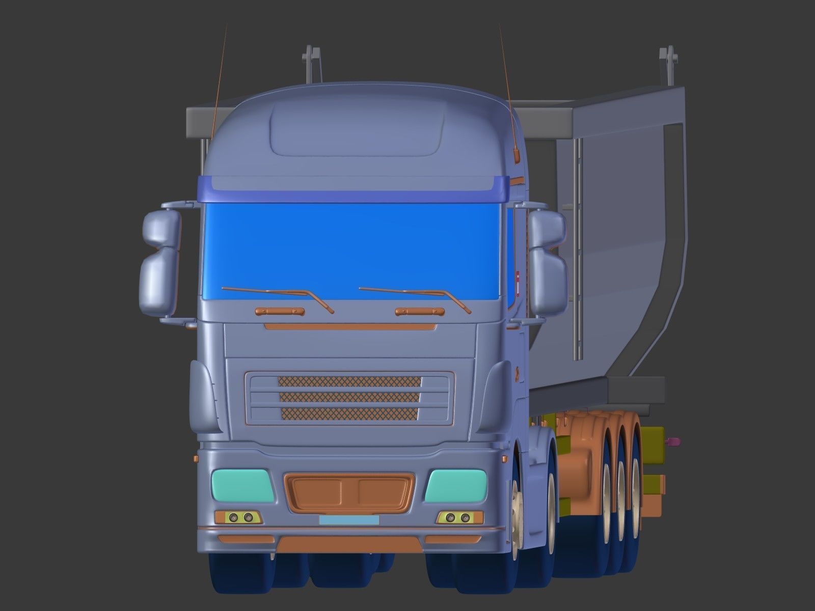 Generic Tipping Trailer - Transfer Dump - Heavy Truck 3D model_3