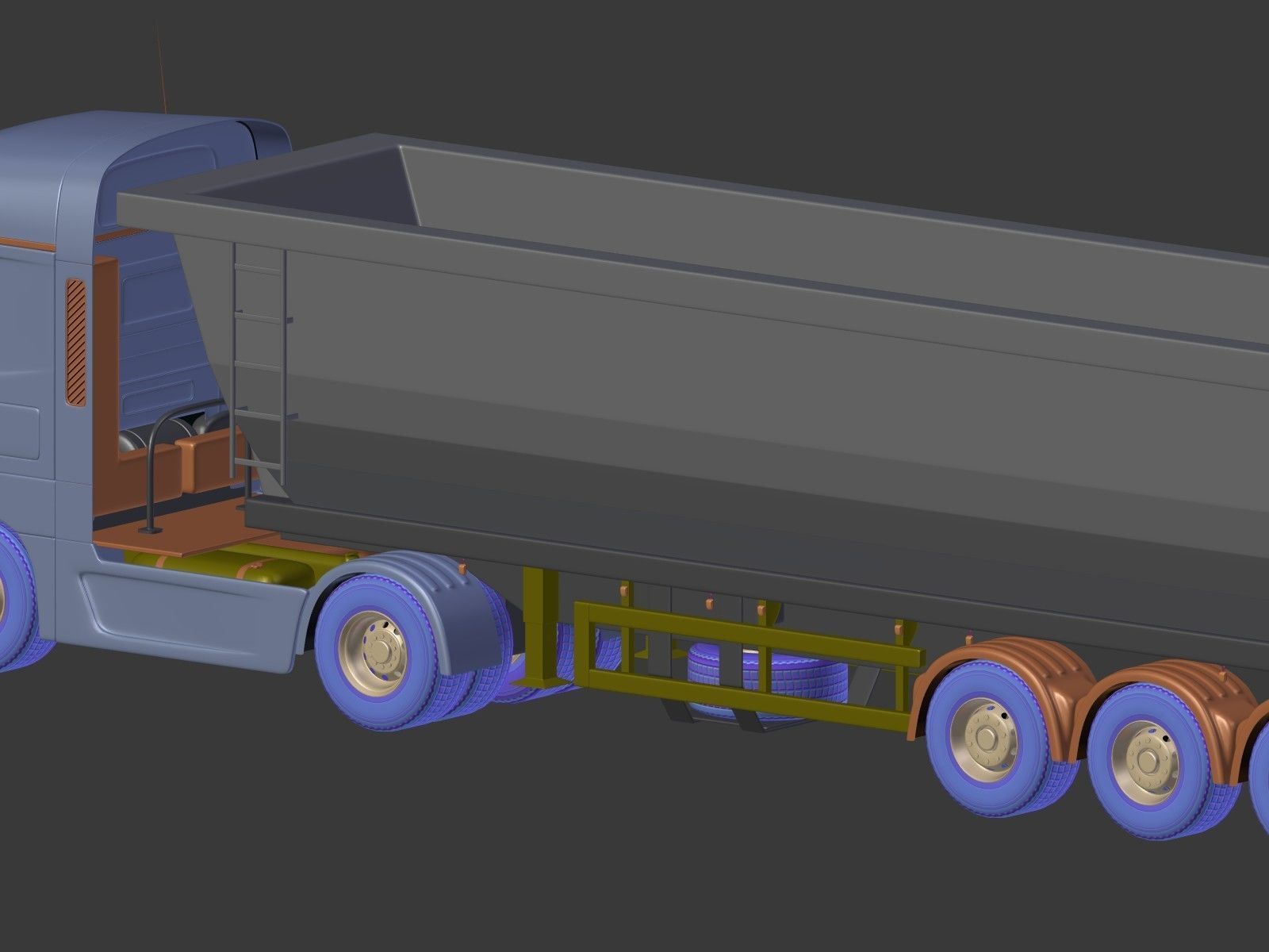 Generic Tipping Trailer - Transfer Dump - Heavy Truck 3D model_17