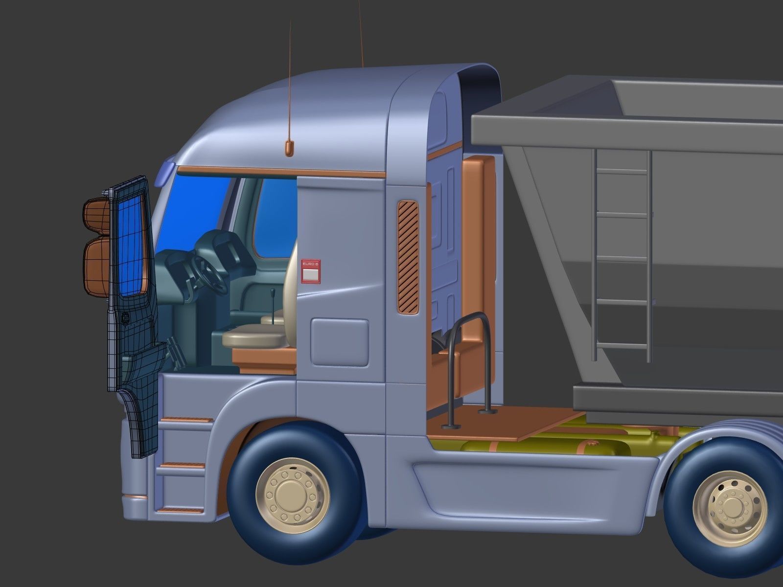 Generic Tipping Trailer - Transfer Dump - Heavy Truck 3D model_16