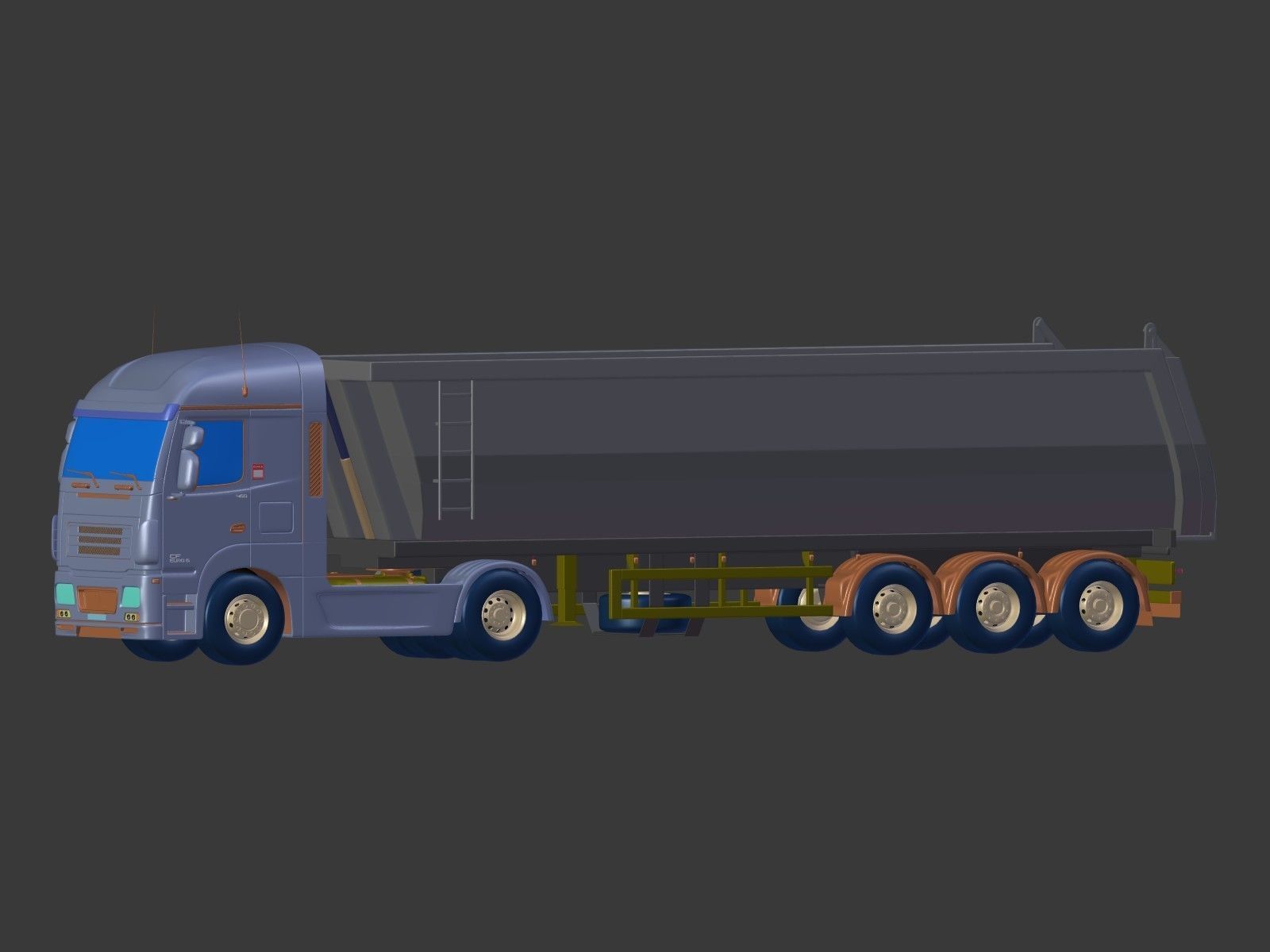 Generic Tipping Trailer - Transfer Dump - Heavy Truck 3D model_11