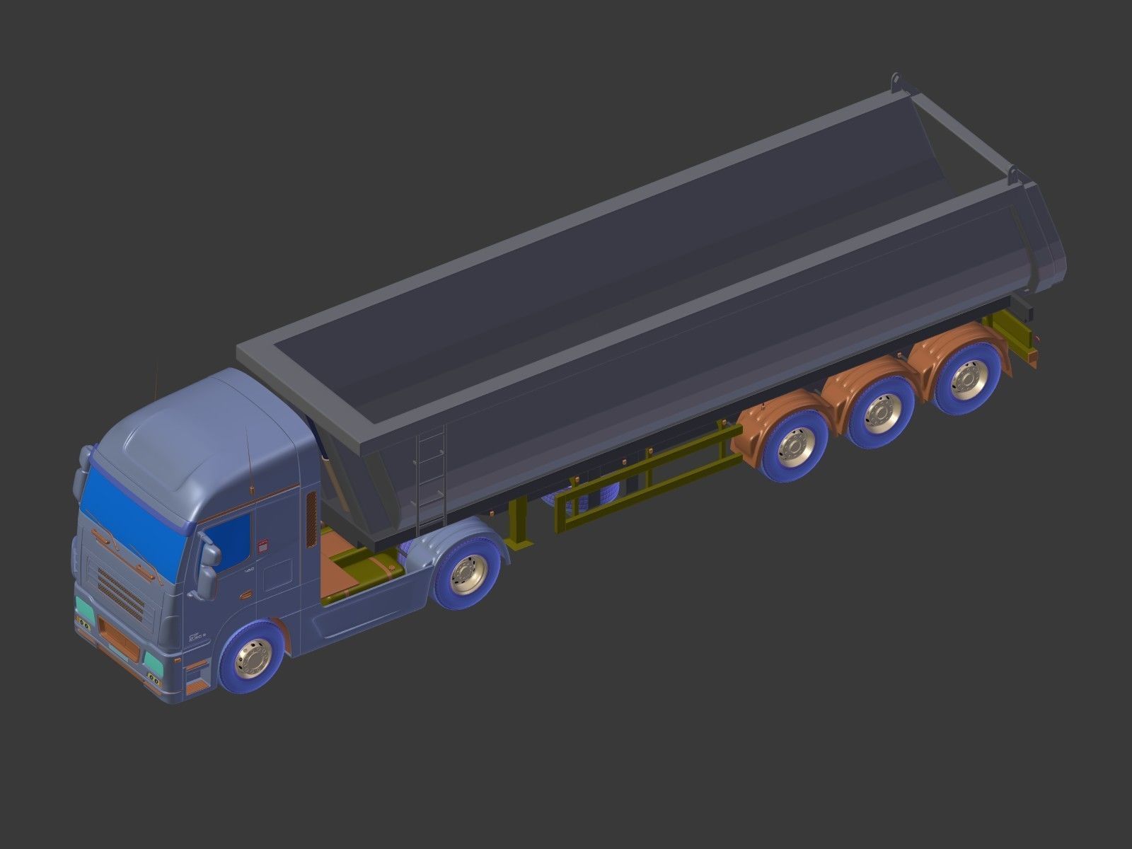 Generic Tipping Trailer - Transfer Dump - Heavy Truck 3D model_19