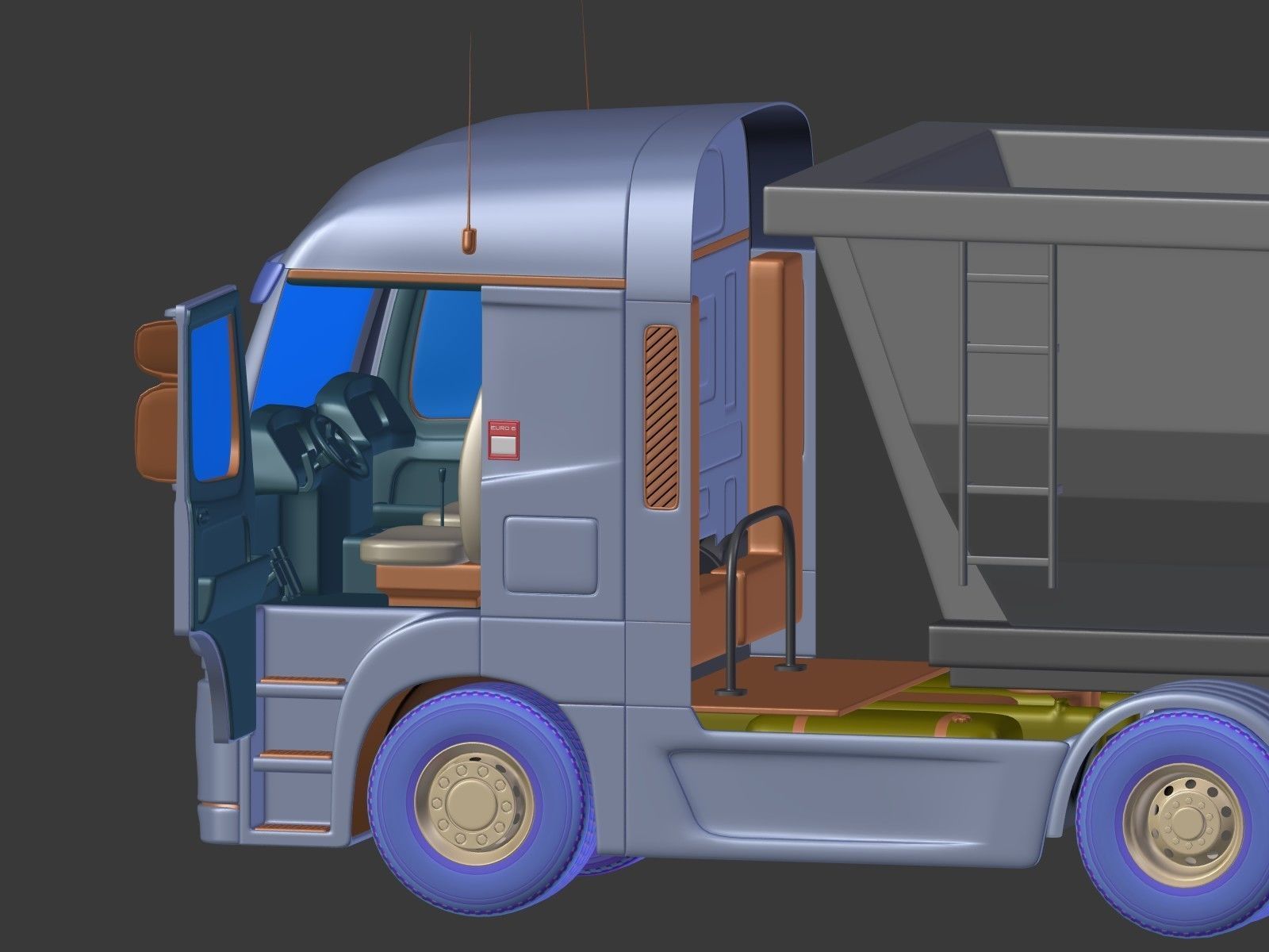 Generic Tipping Trailer - Transfer Dump - Heavy Truck 3D model_14