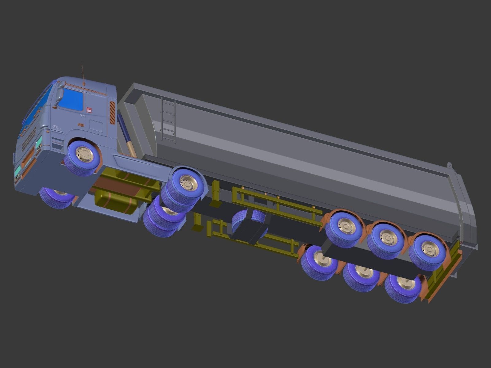Generic Tipping Trailer - Transfer Dump - Heavy Truck 3D model_26