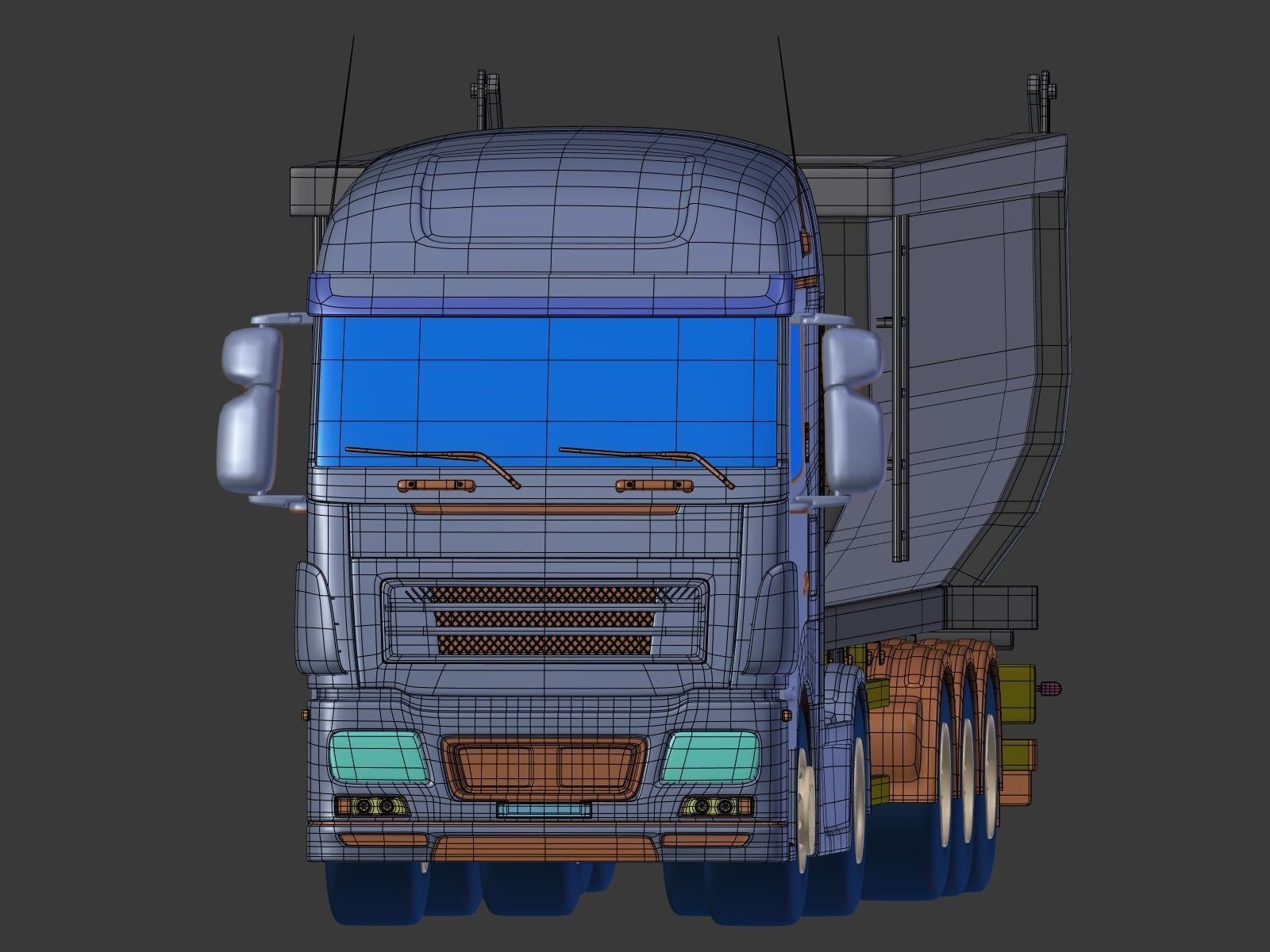 Generic Tipping Trailer - Transfer Dump - Heavy Truck 3D model_4
