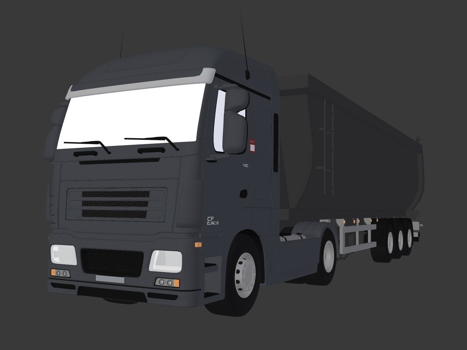 Generic Tipping Trailer - Transfer Dump - Heavy Truck 3D model_1