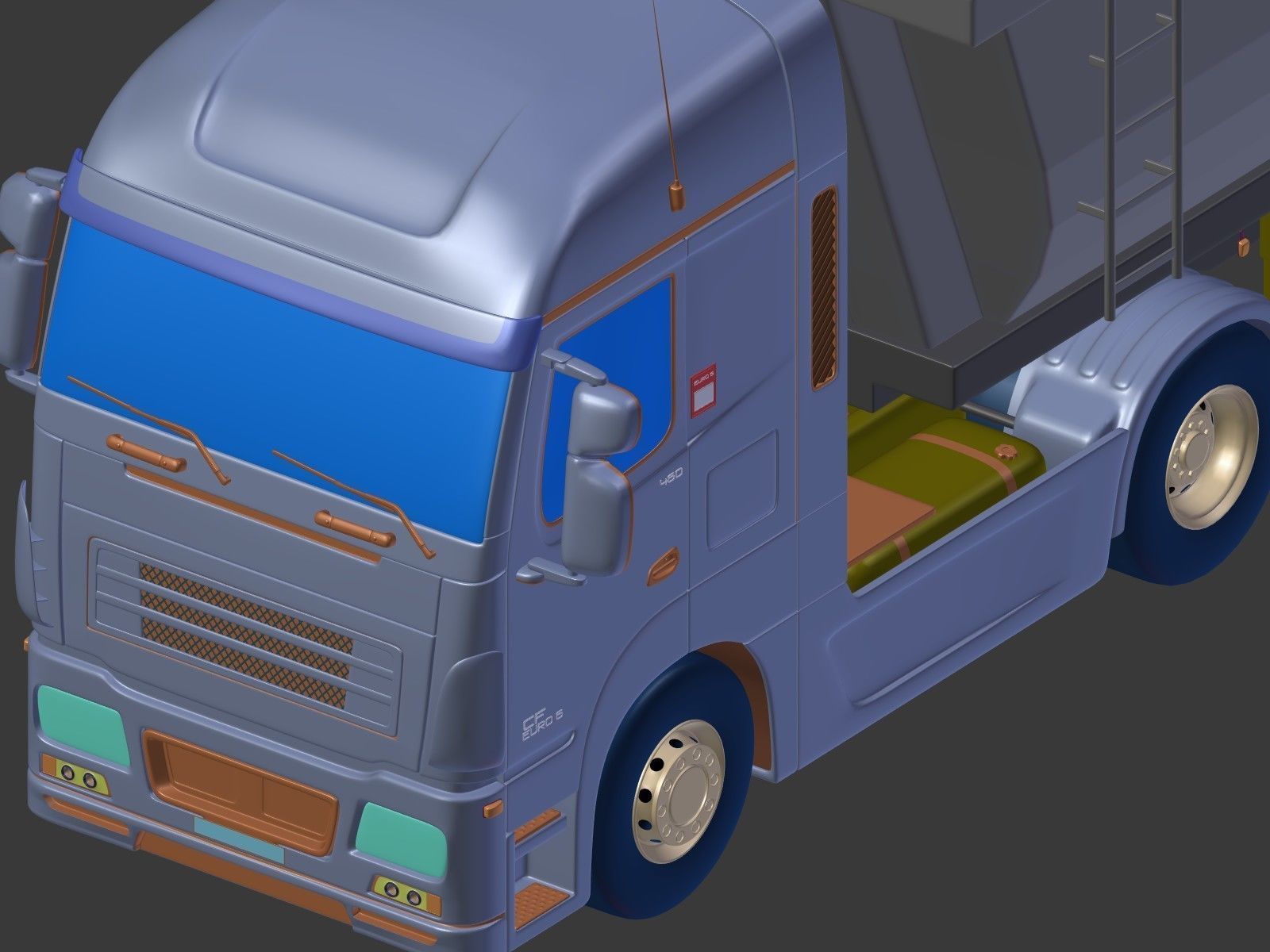 Generic Tipping Trailer - Transfer Dump - Heavy Truck 3D model_5