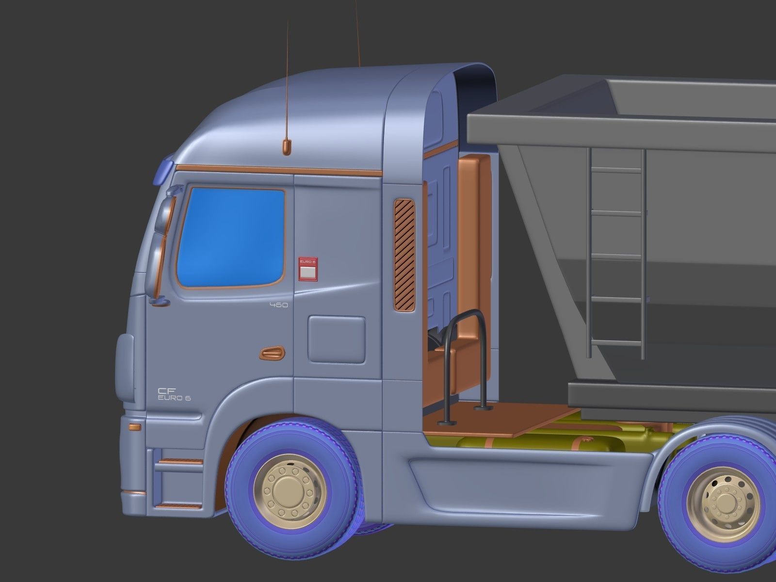 Generic Tipping Trailer - Transfer Dump - Heavy Truck 3D model_13