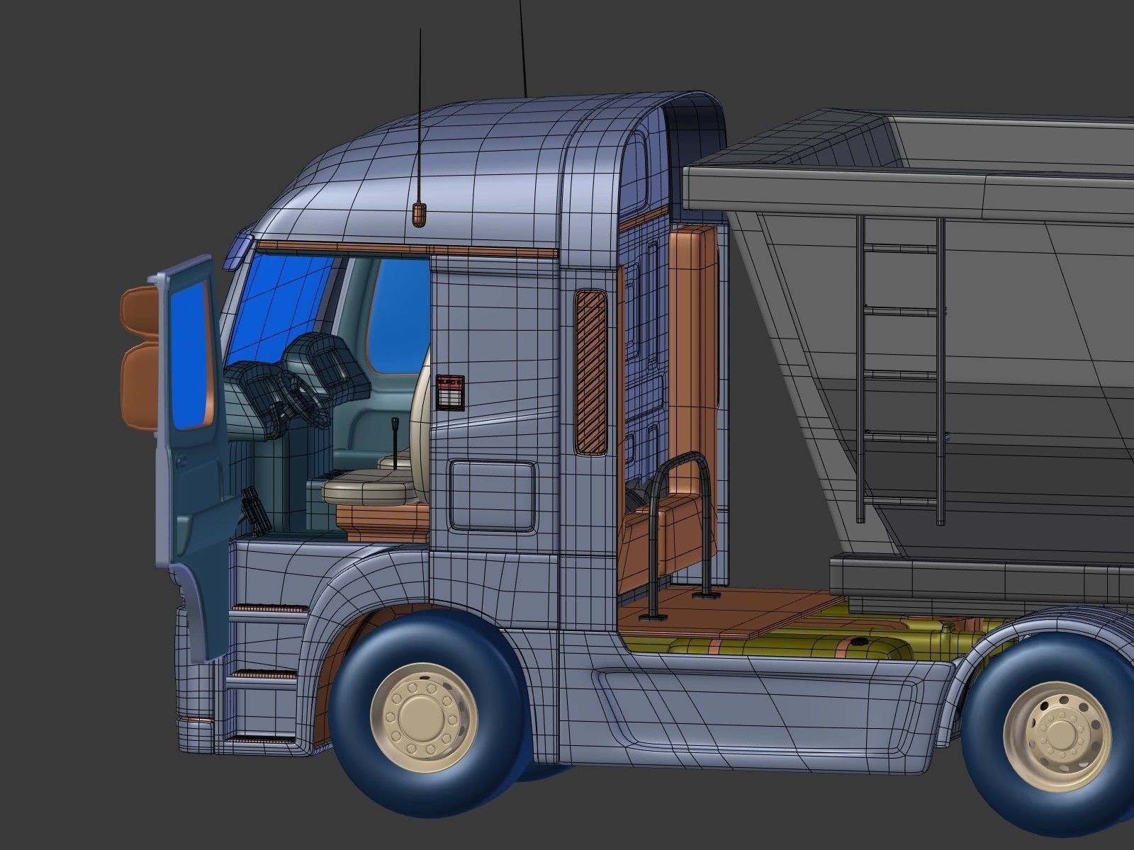 Generic Tipping Trailer - Transfer Dump - Heavy Truck 3D model_15