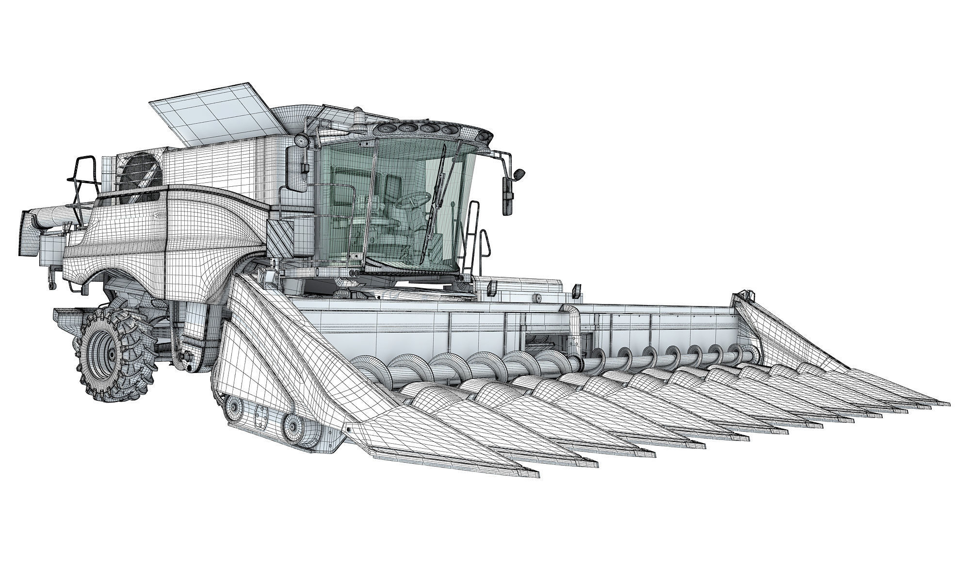 Combine Harvester 2020 3D model_19
