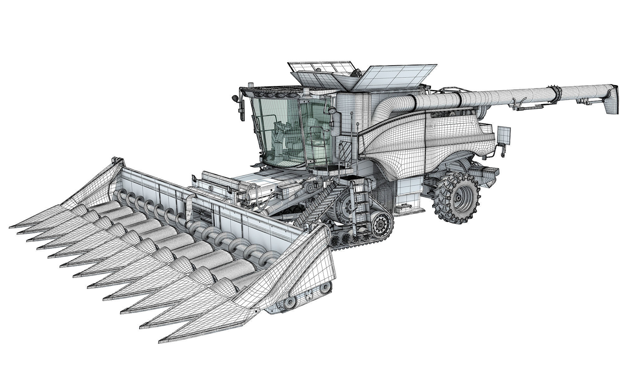 Combine Harvester 2020 3D model_16