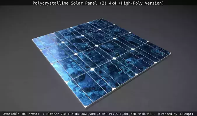 Polycrystalline Solar Panel 2 4x4 High-Poly Version 3D model
