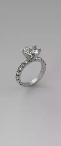 new  classic  Engagement ring with side diamond 