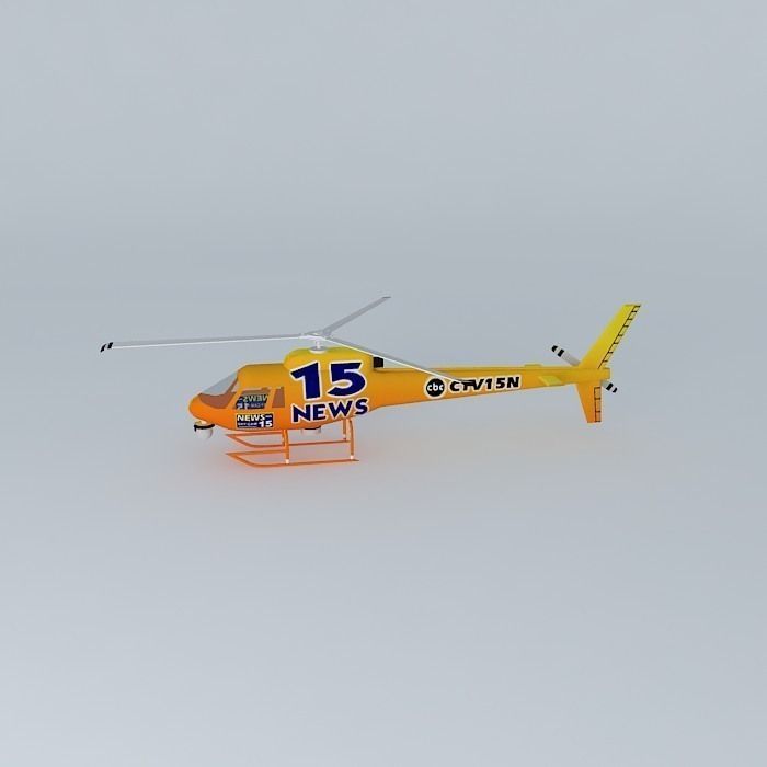 TV Helicopter Free 3D model_2