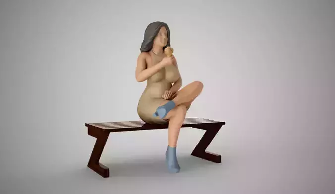 Girl Likes Ice Cream 3D print model
