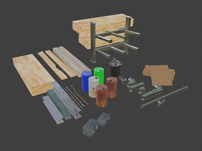 Construction Asset pack Low-poly 3D model