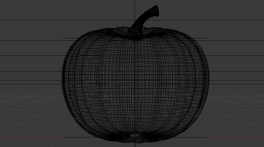 Pumpkin  Low-poly 3D model_4
