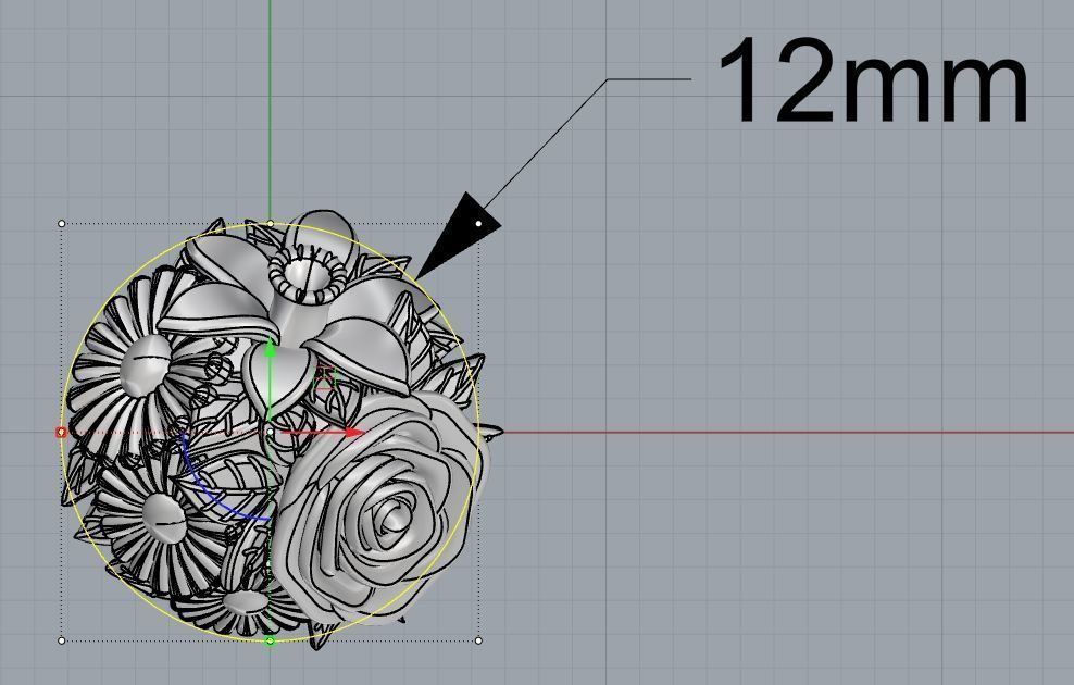 flowers bouquet earrings 3D print model_9