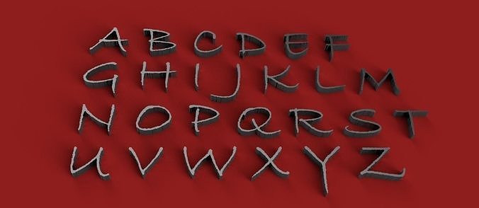 BRADLEY  Font uppercase and lowercase 3D Letters STL FILE 3D print model