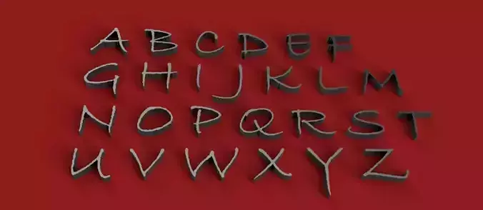 BRADLEY  Font uppercase and lowercase 3D Letters STL FILE 3D print model