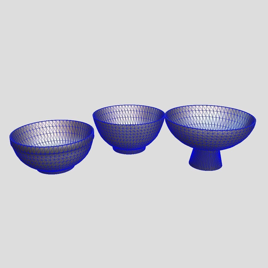 Bowl Set two bowls Low-poly 3D model_1