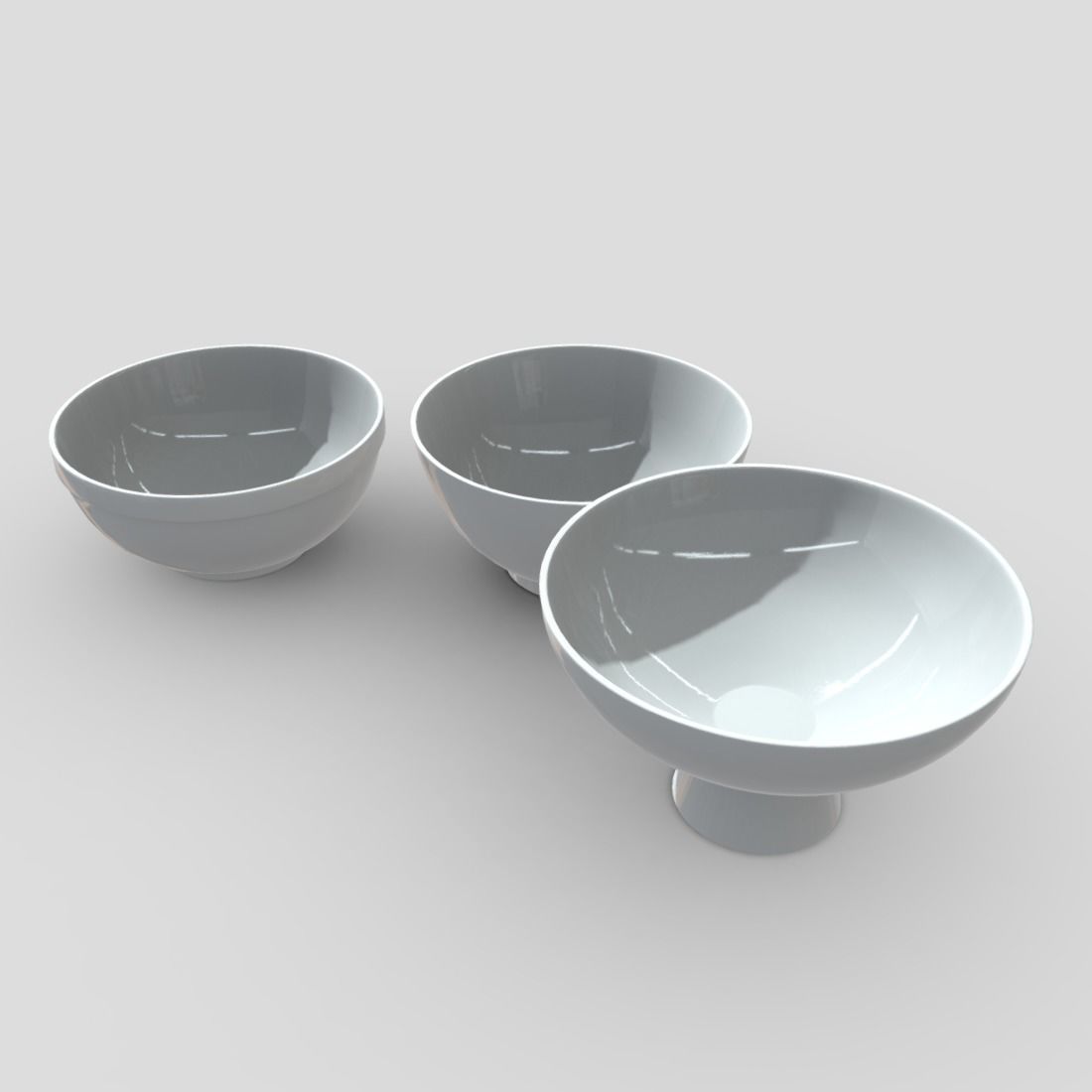 Bowl Set two bowls Low-poly 3D model_2