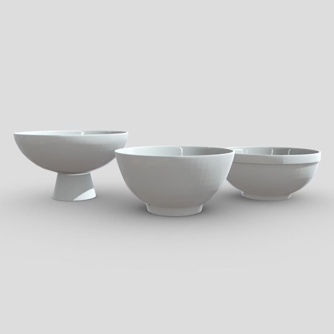 Bowl Set two bowls Low-poly 3D model_8