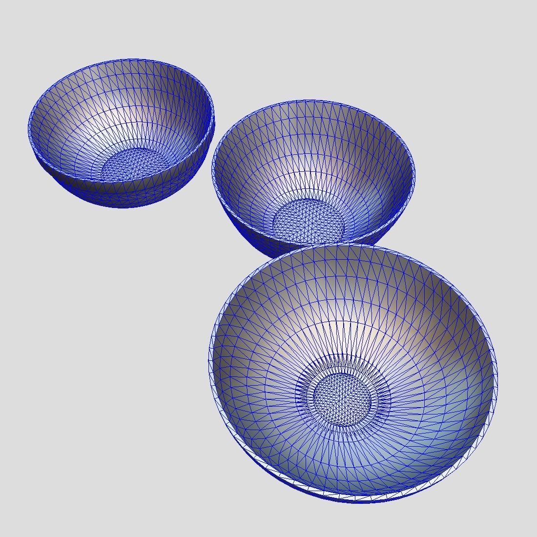 Bowl Set two bowls Low-poly 3D model_5