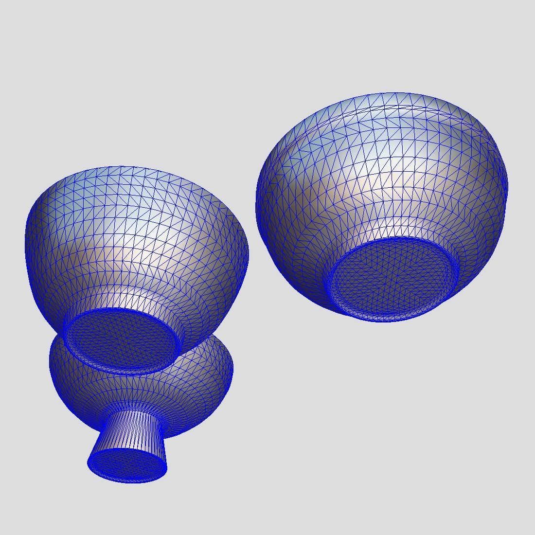 Bowl Set two bowls Low-poly 3D model_11