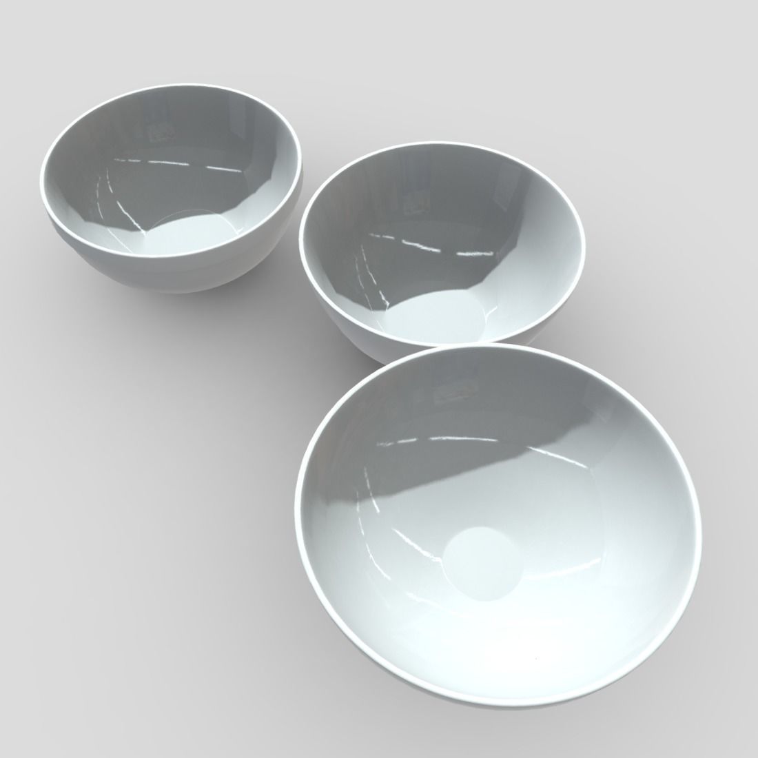Bowl Set two bowls Low-poly 3D model_4
