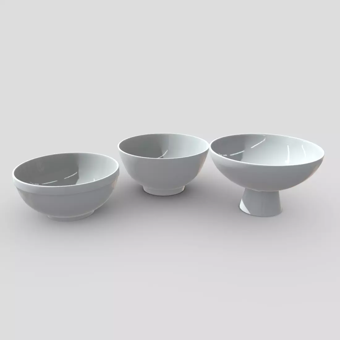 Bowl Set two bowls Low-poly 3D model_0