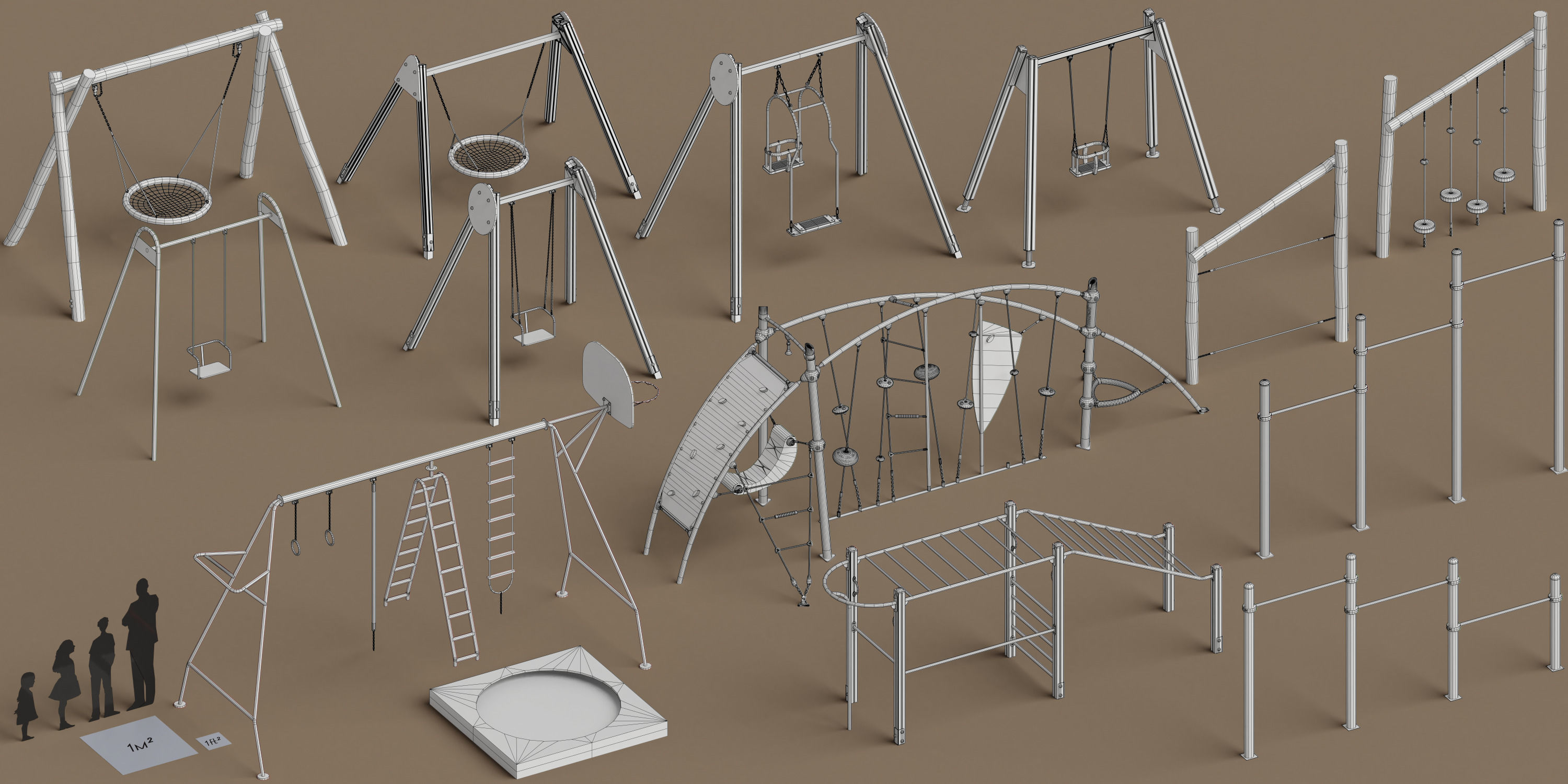 AD Playgrounds Low-poly 3D model_7