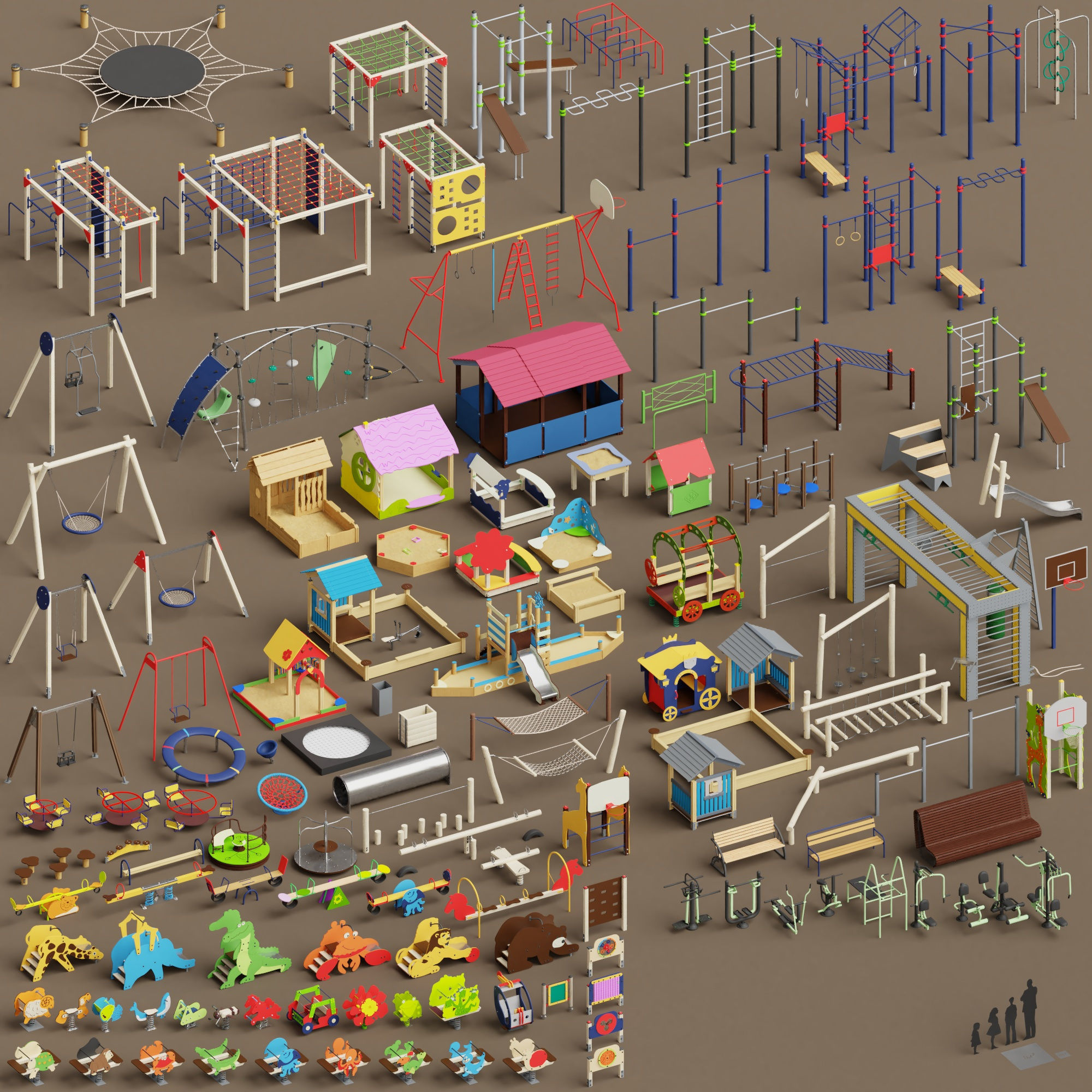 AD Playgrounds Low-poly 3D model_0