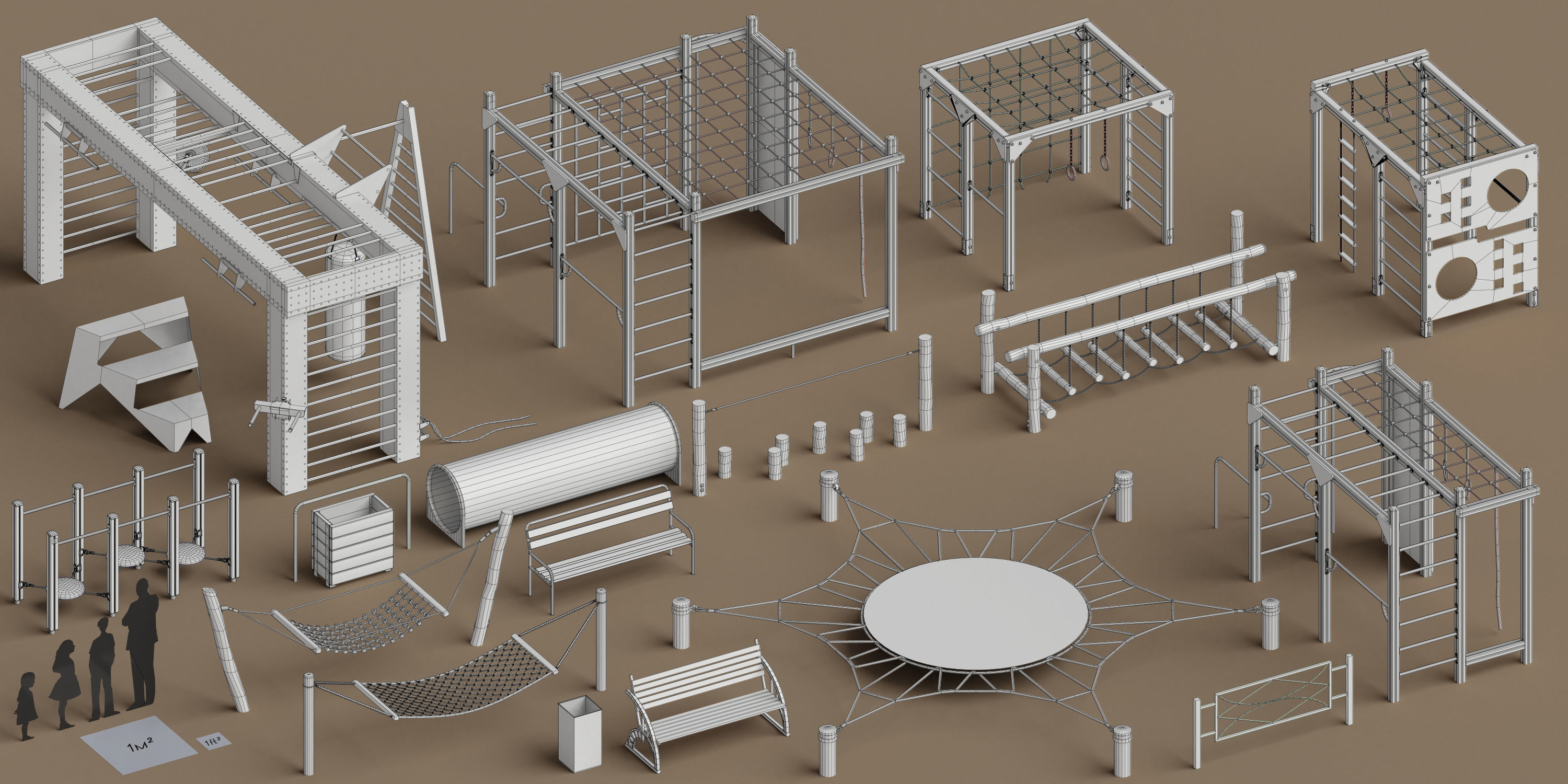 AD Playgrounds Low-poly 3D model_9