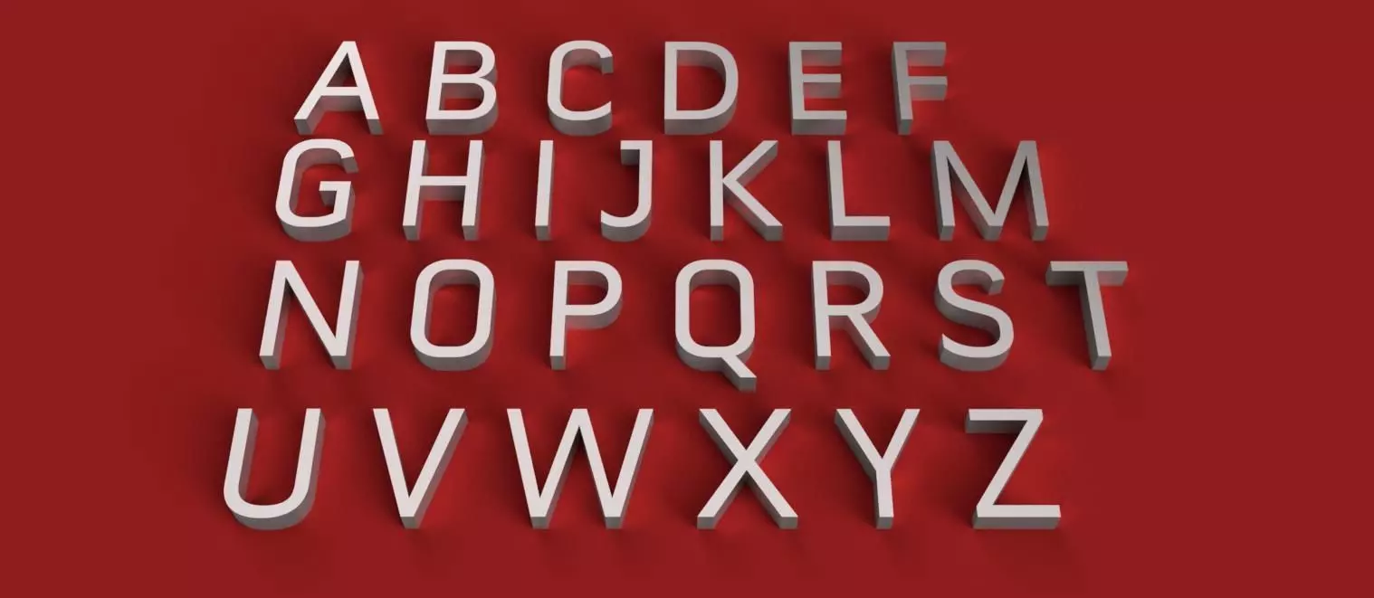 CONVECTION Font  uppercase and lowercase 3D Letters STL FILE 3D print model_0