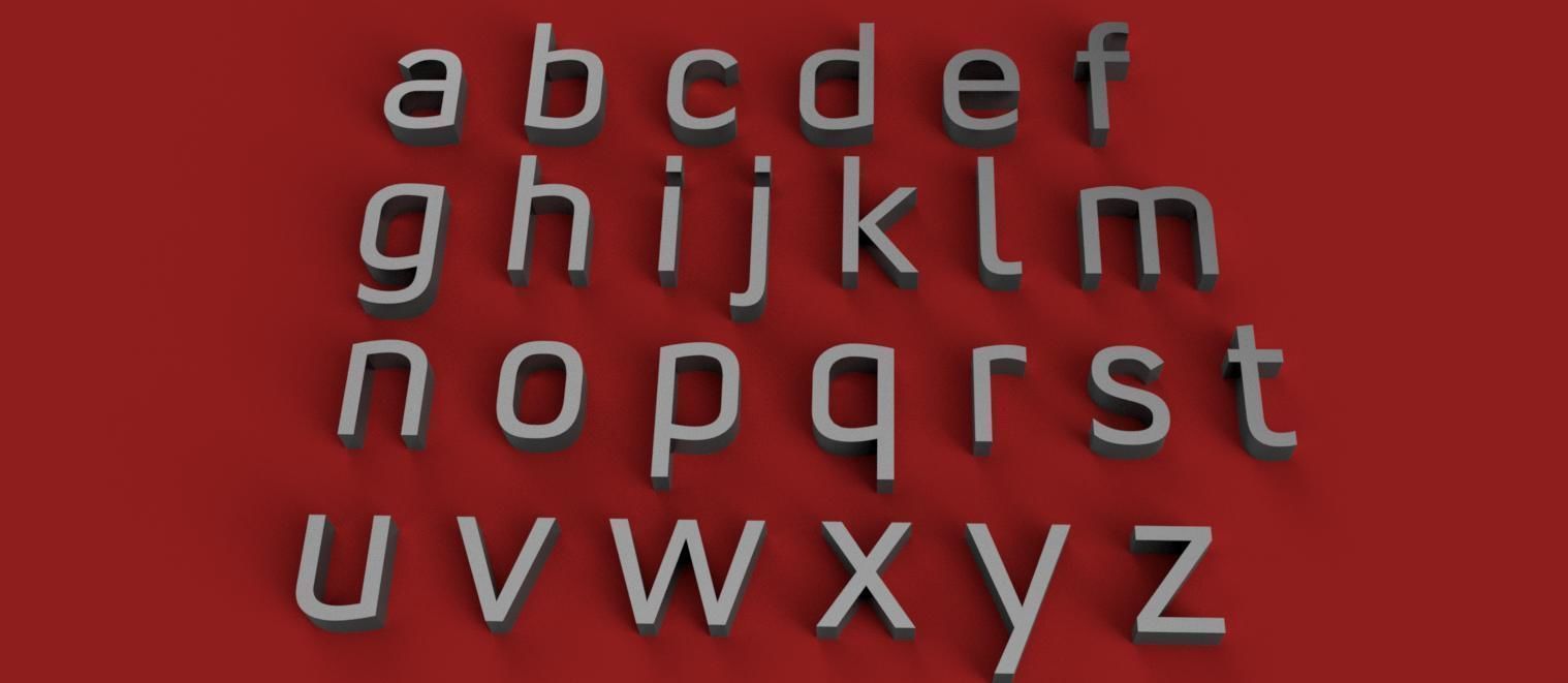 CONVECTION Font  uppercase and lowercase 3D Letters STL FILE 3D print model_1