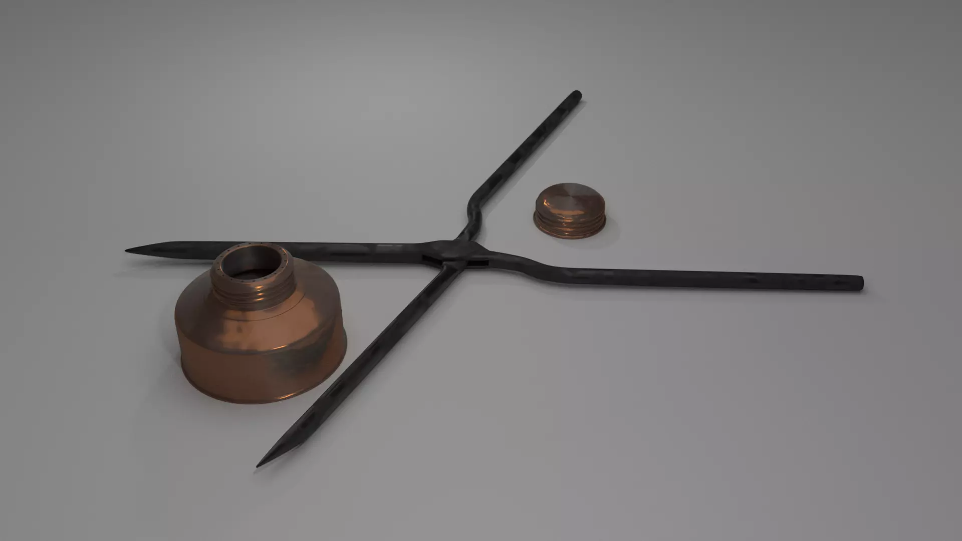 Old type curler 3D model_0