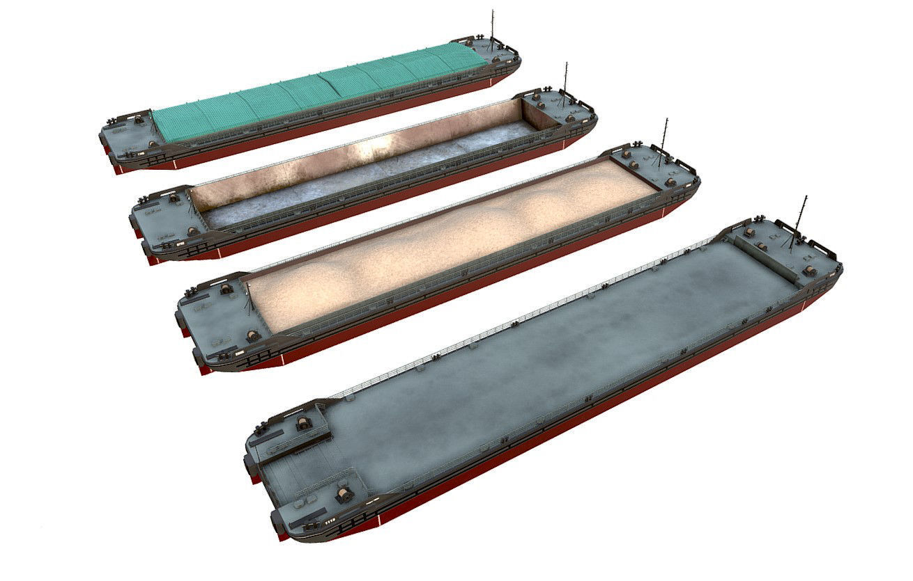 Barges   collection  01 Low-poly 3D model_3