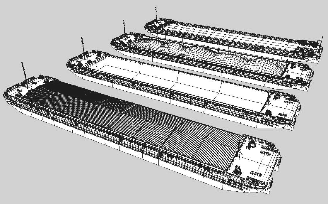 Barges   collection  01 Low-poly 3D model_4
