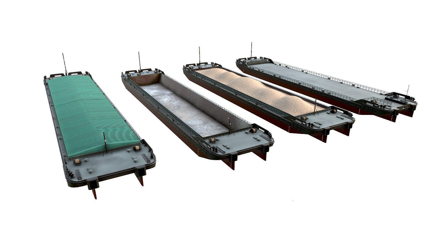 Barges   collection  01 Low-poly 3D model_1