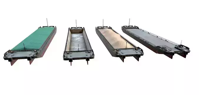 Barges   collection  01 Low-poly 3D model